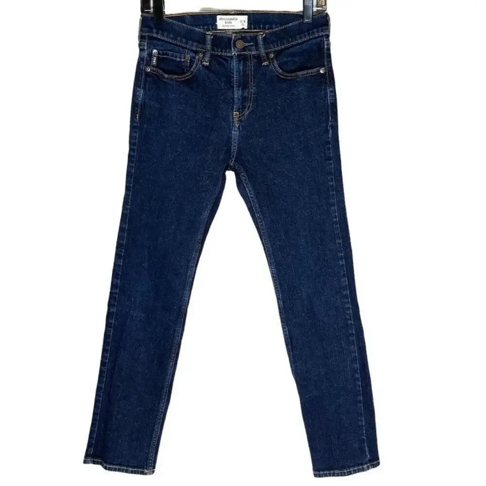 Abercrombie Kid's Mid Rise Dark Wash Soft Skinny Blue Denim Jeans Size 15‎ / 16
